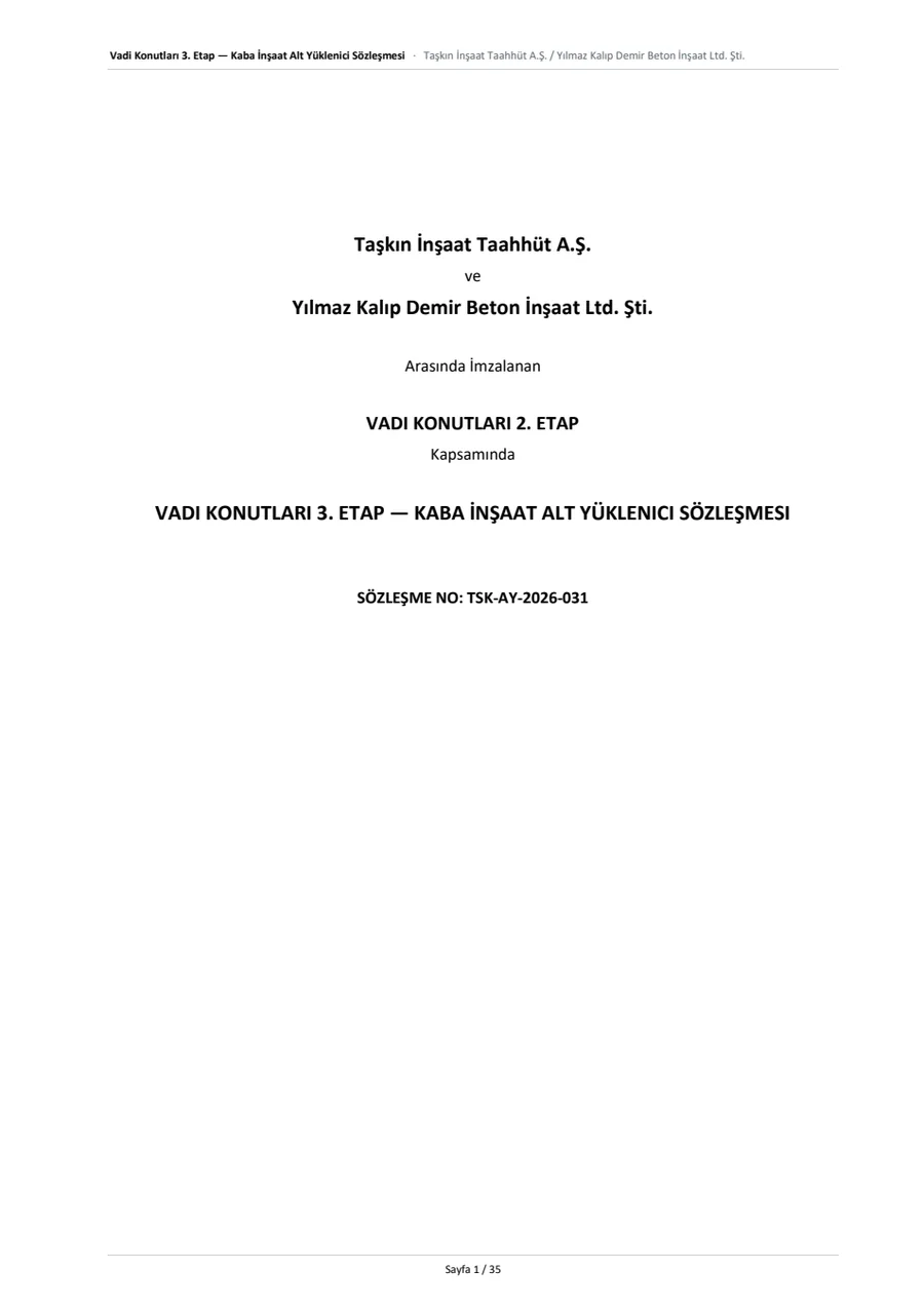 Sözleşme kapak